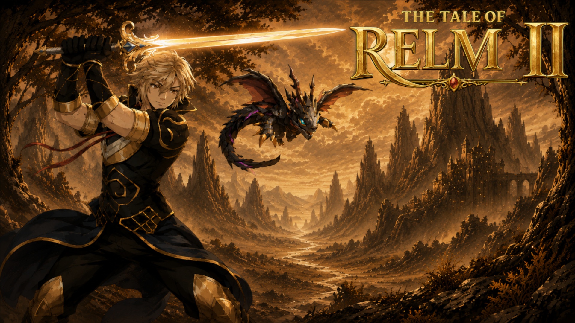 The Tale of Relm II key art featuring Edge and a young dragon